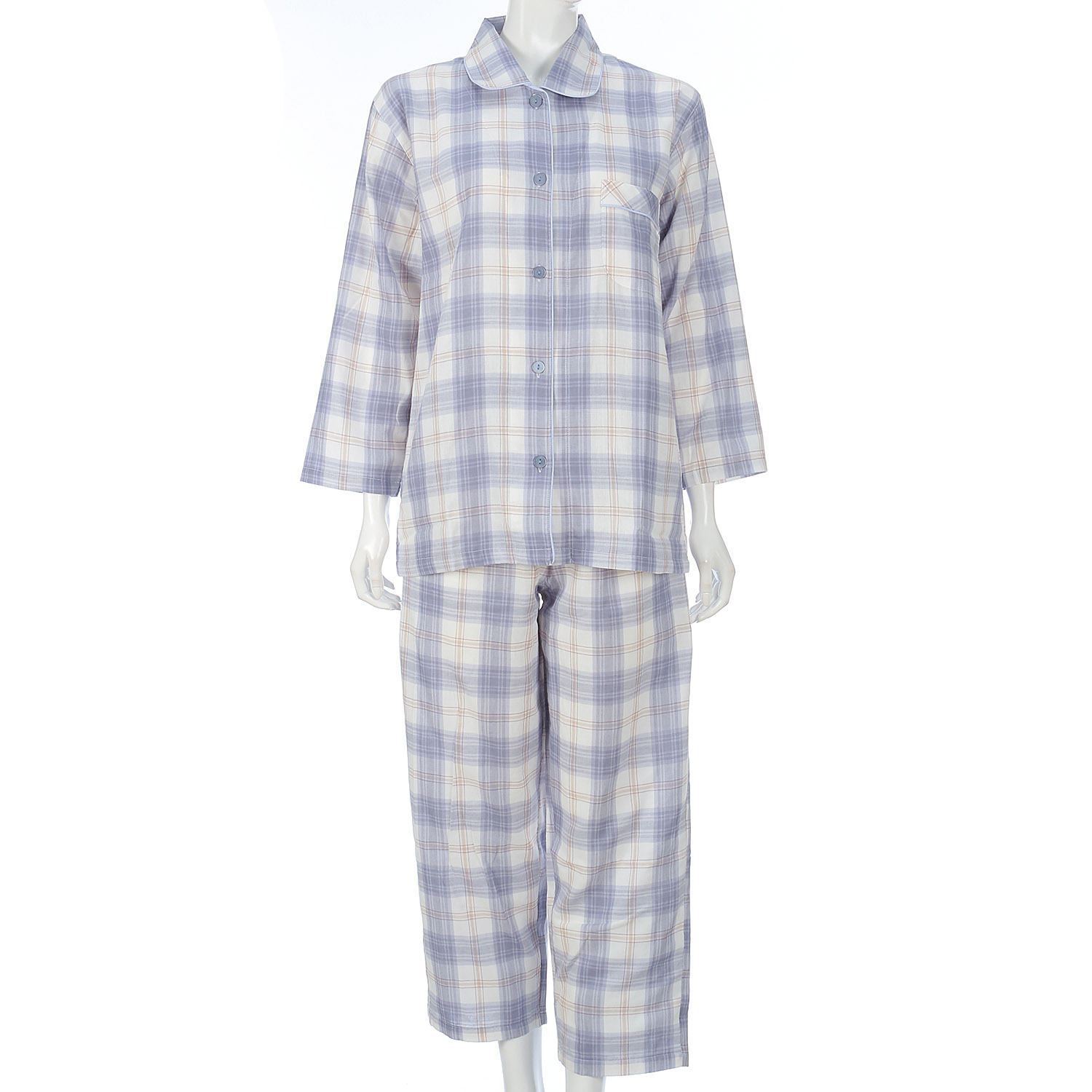 婦人 綿100％ダブルガーゼシャツパジャマ - 画像5