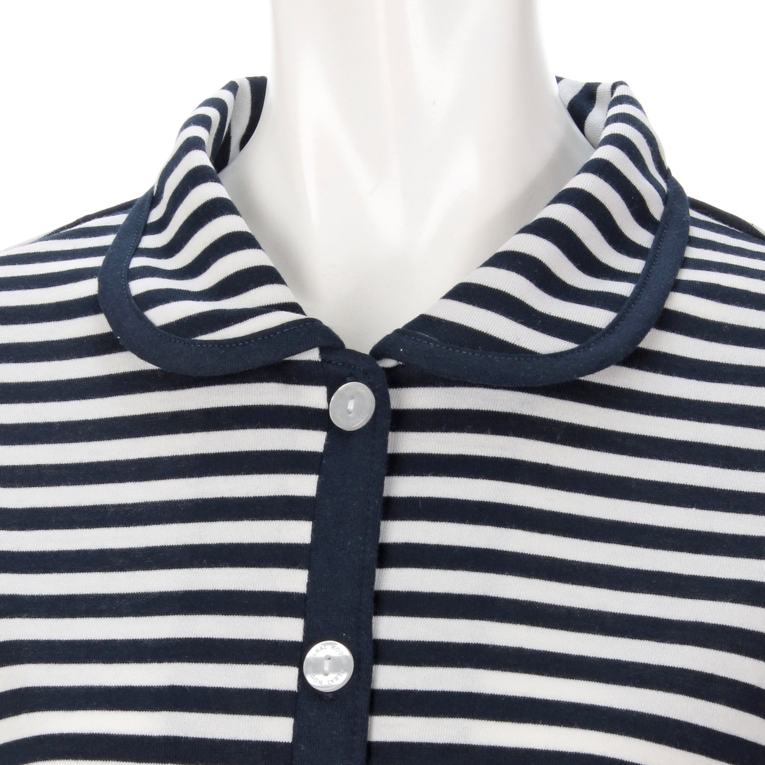 婦人天竺ボーダー襟付パジャマ - 画像4