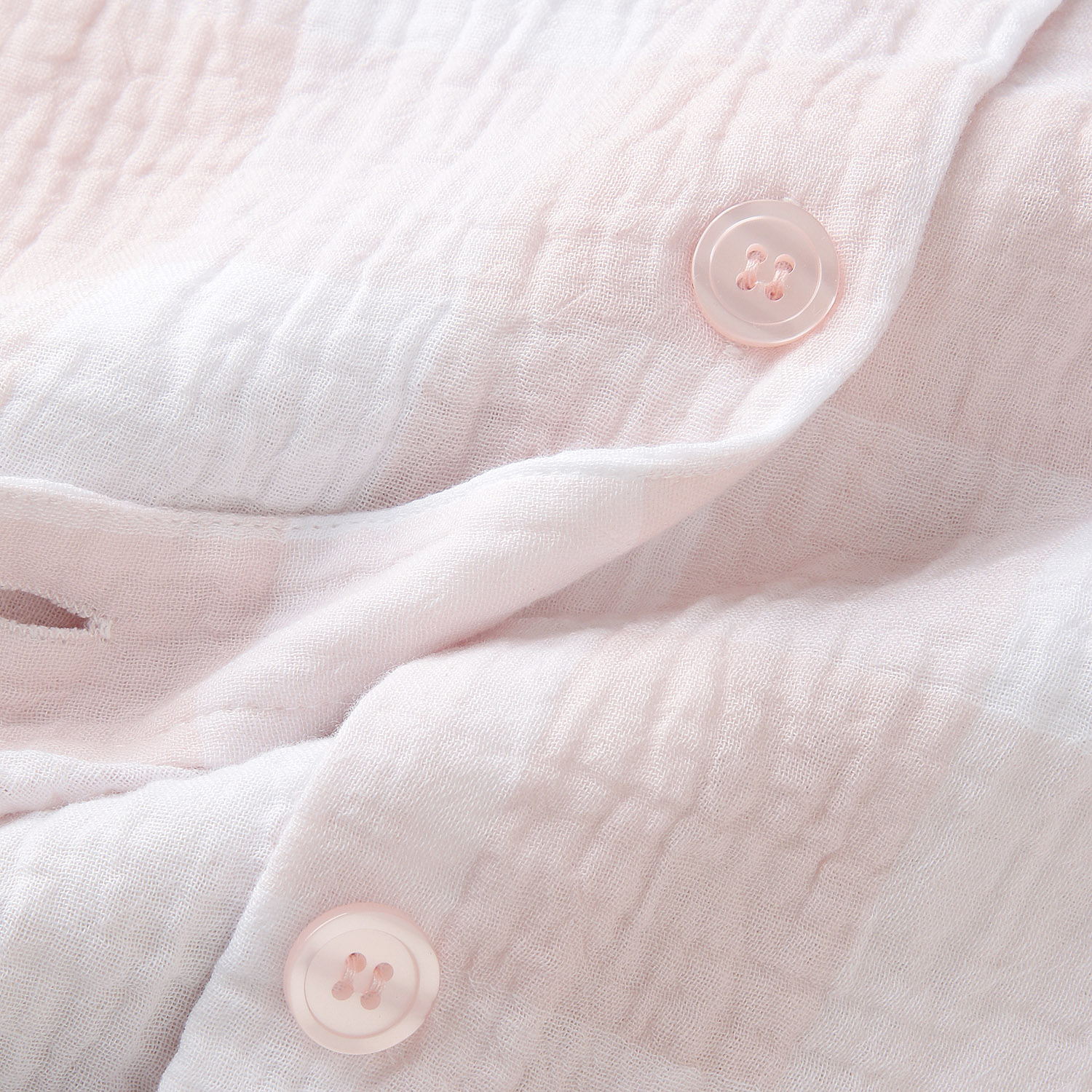 men de neru Wガーゼ楊柳 格子柄前開パジャマ - 画像4