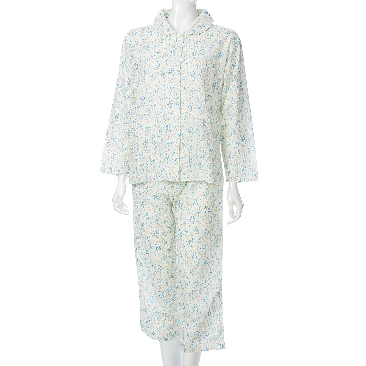 婦人 楊柳全開長袖パジャマ プチサイズS／M／L 日本製 - 画像2