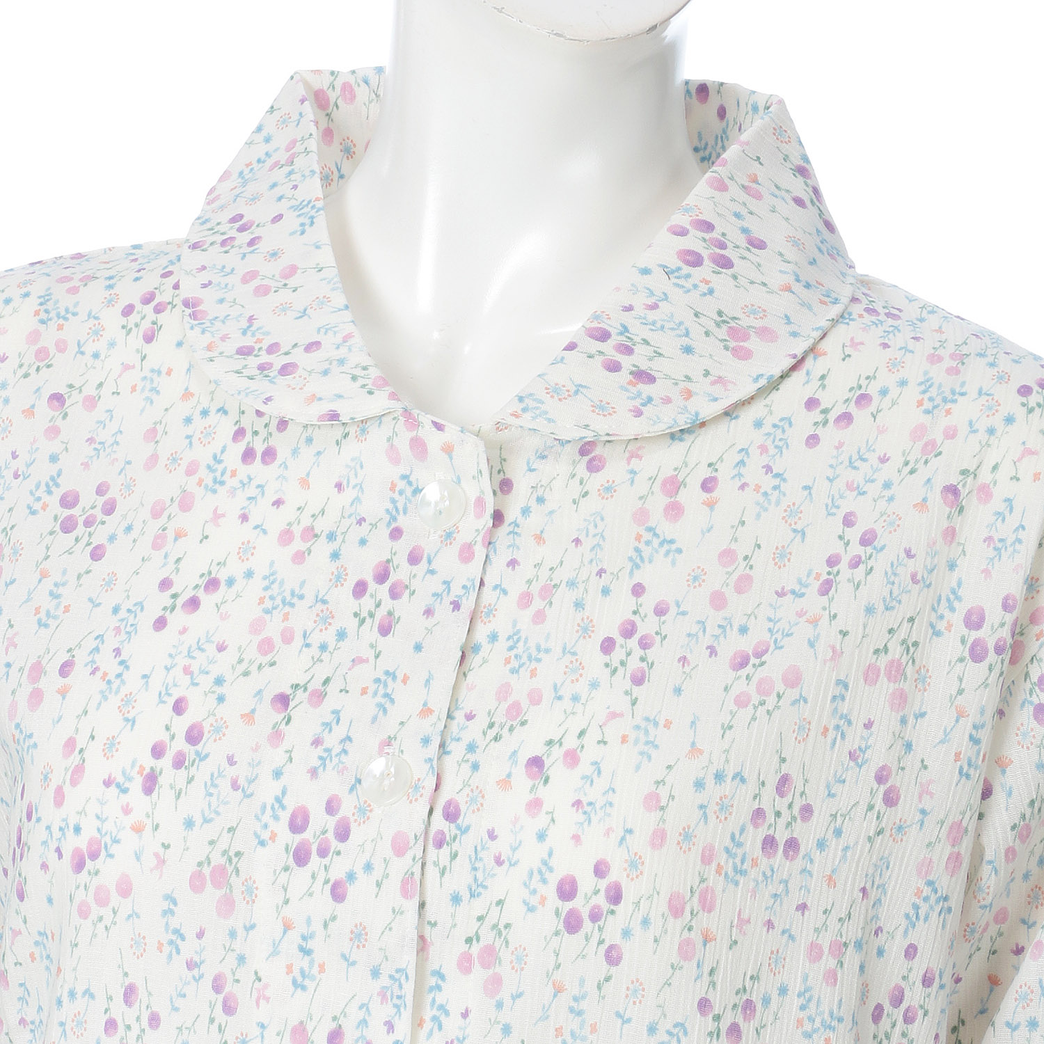 婦人 楊柳全開長袖パジャマ プチサイズS／M／L 日本製 - 画像5