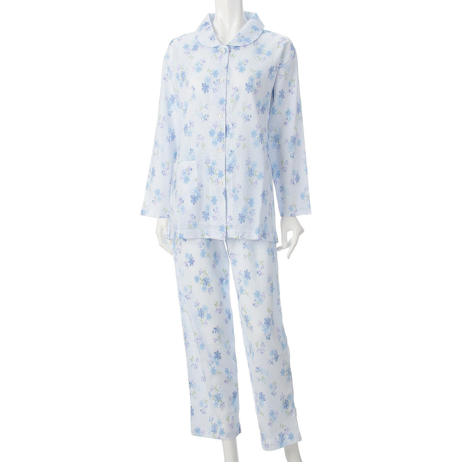 婦人 楊柳全開長袖パジャマ S／M／L 日本製 - 画像2