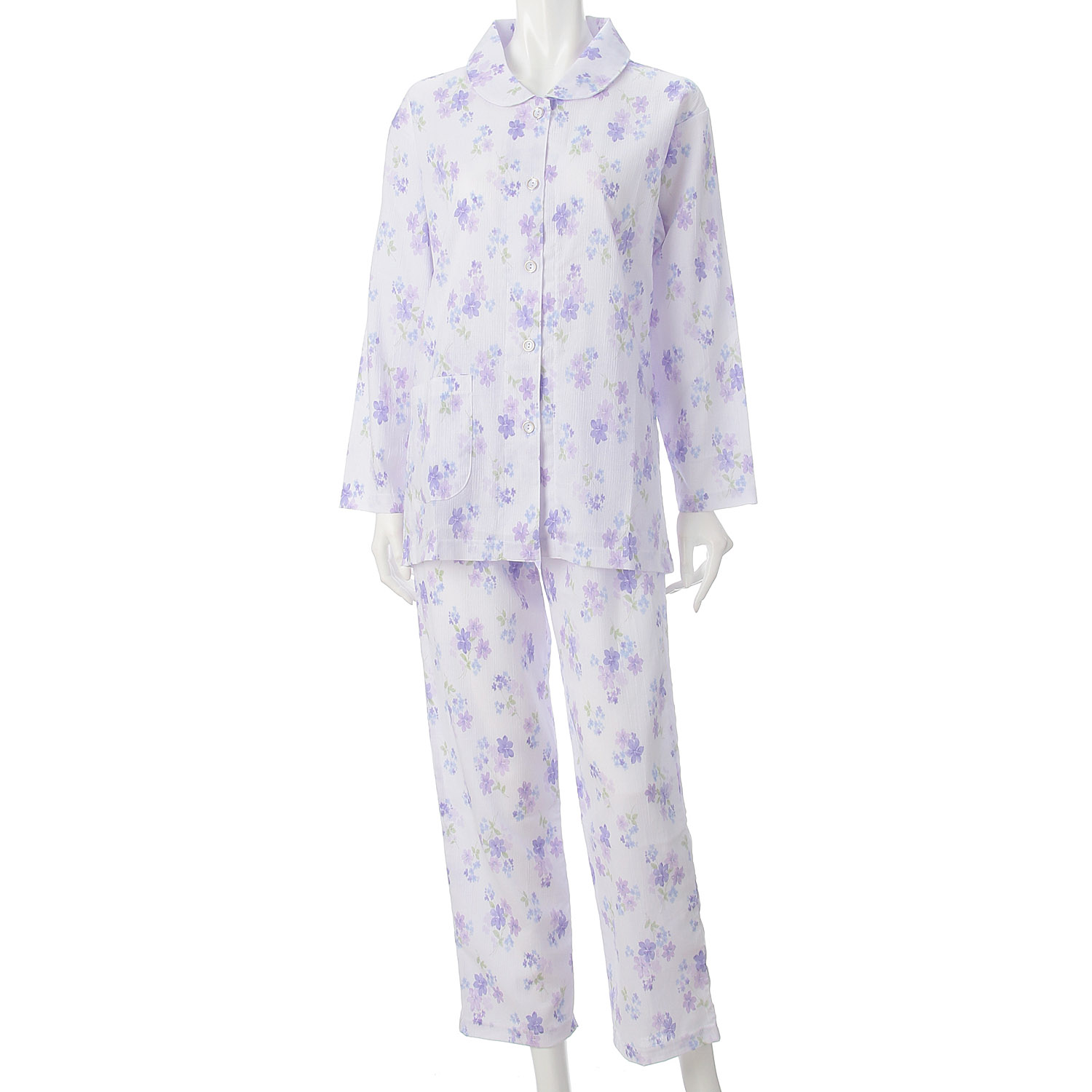 婦人 楊柳全開長袖パジャマ S／M／L 日本製 - 画像3