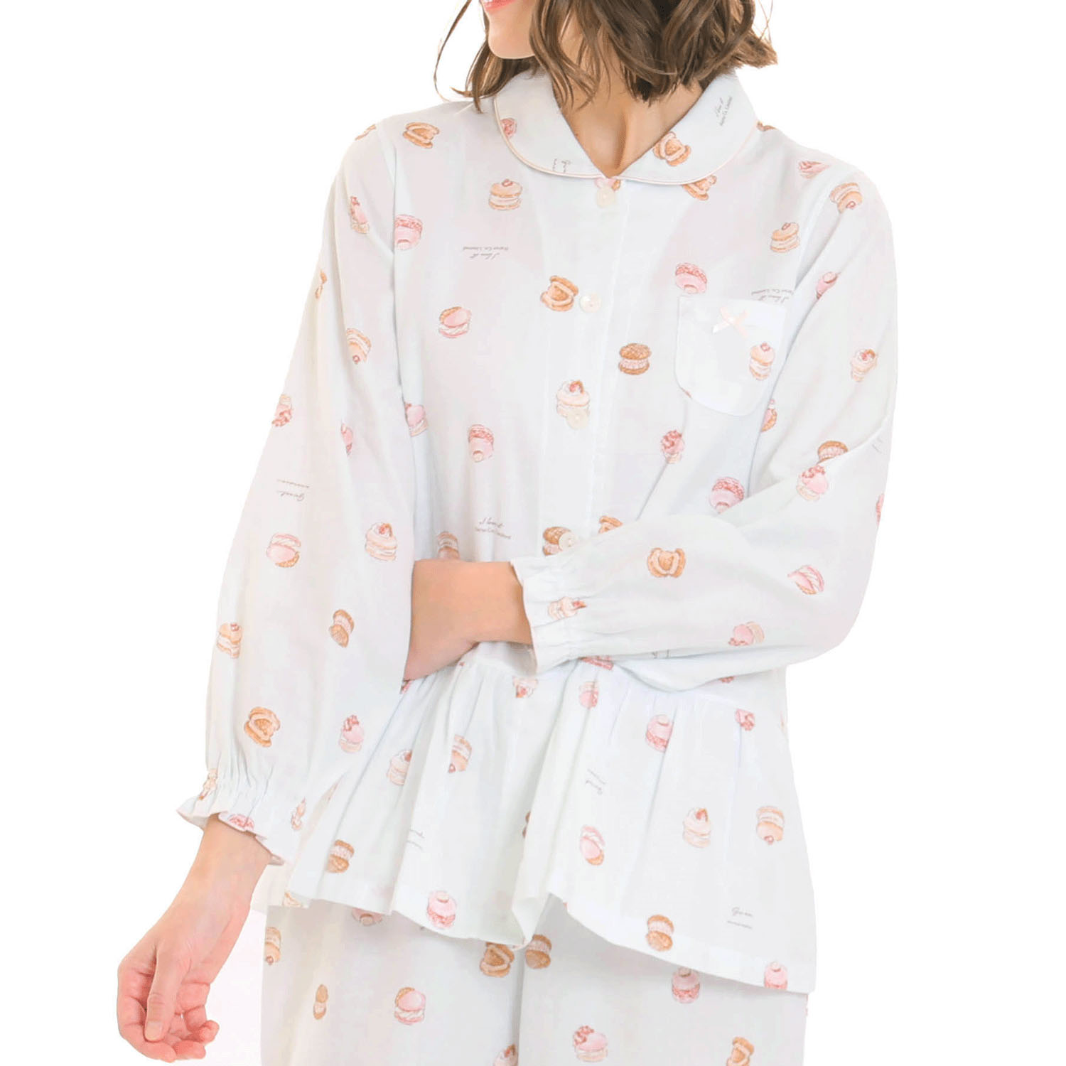 Narue ダブルガーゼマカロンシャツパジャマ - 画像15