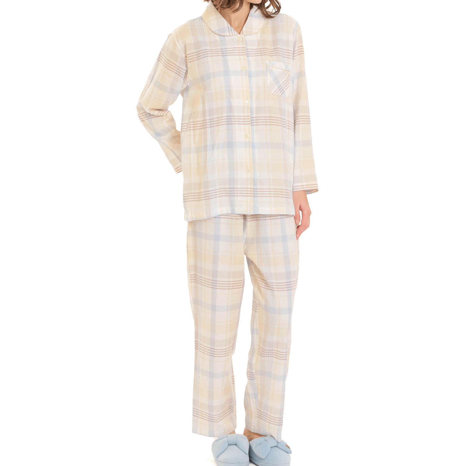 Narue ダブルガーゼマドラスチェックシャツパジャマ - 画像16