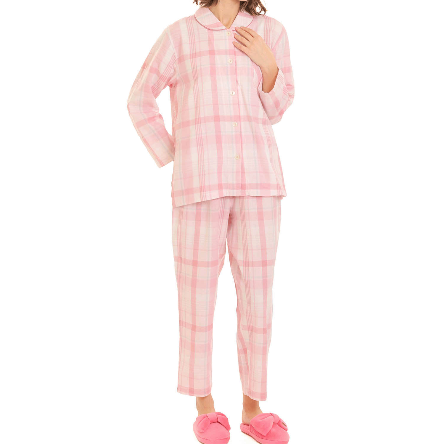 Narue ダブルガーゼマドラスチェックシャツパジャマ - 画像3