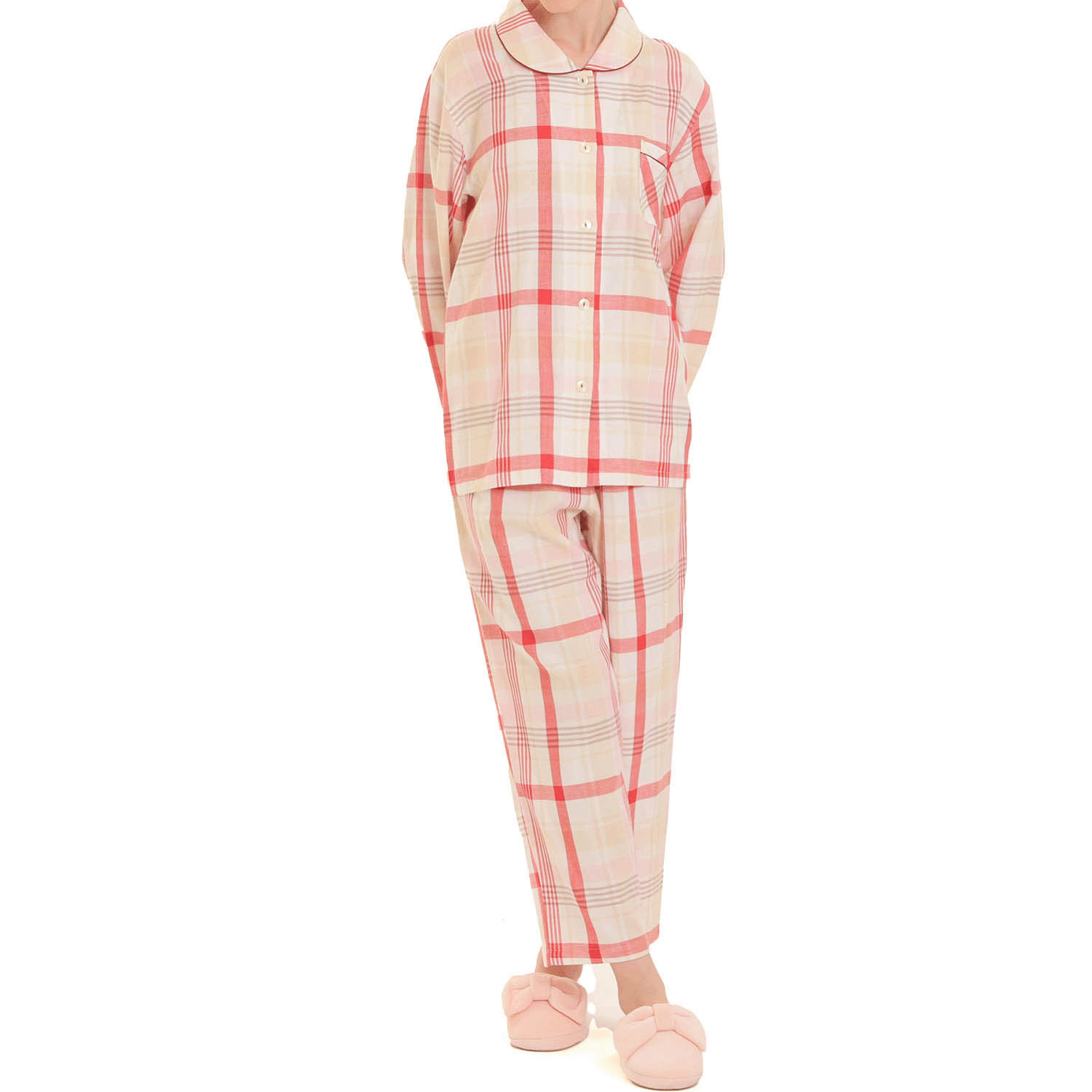 Narue ダブルガーゼマドラスチェックシャツパジャマ - 画像9