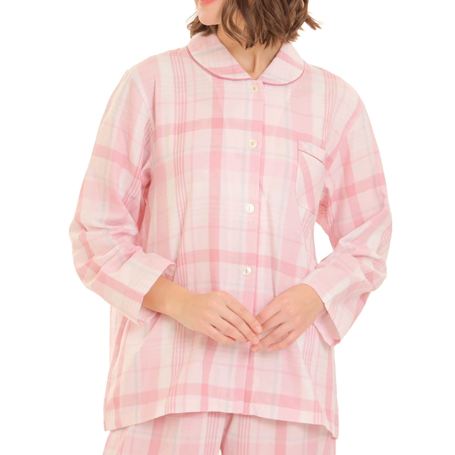 Narue ダブルガーゼマドラスチェックシャツパジャマ - 画像1