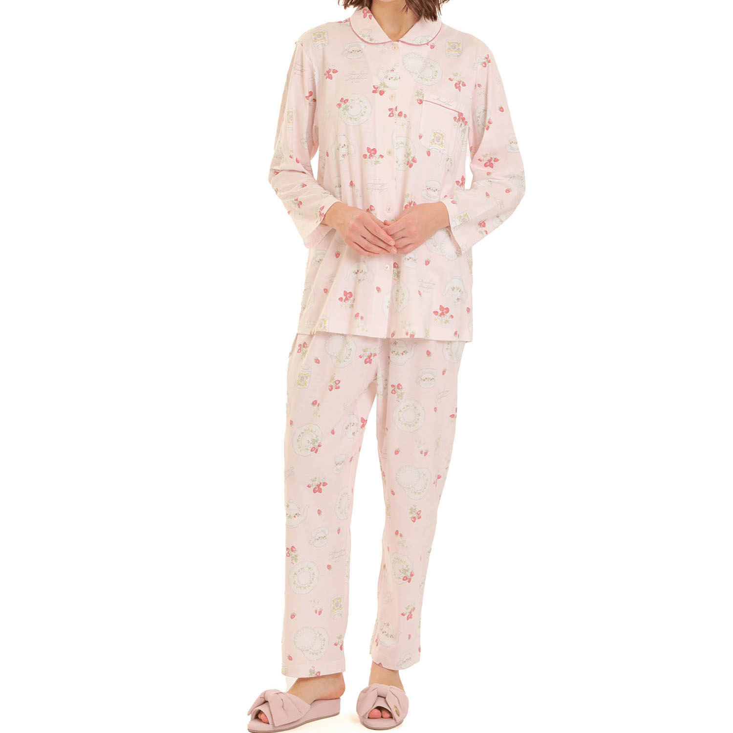 Narue 天竺ストロベリーカトラリーシャツパジャマ - 画像2