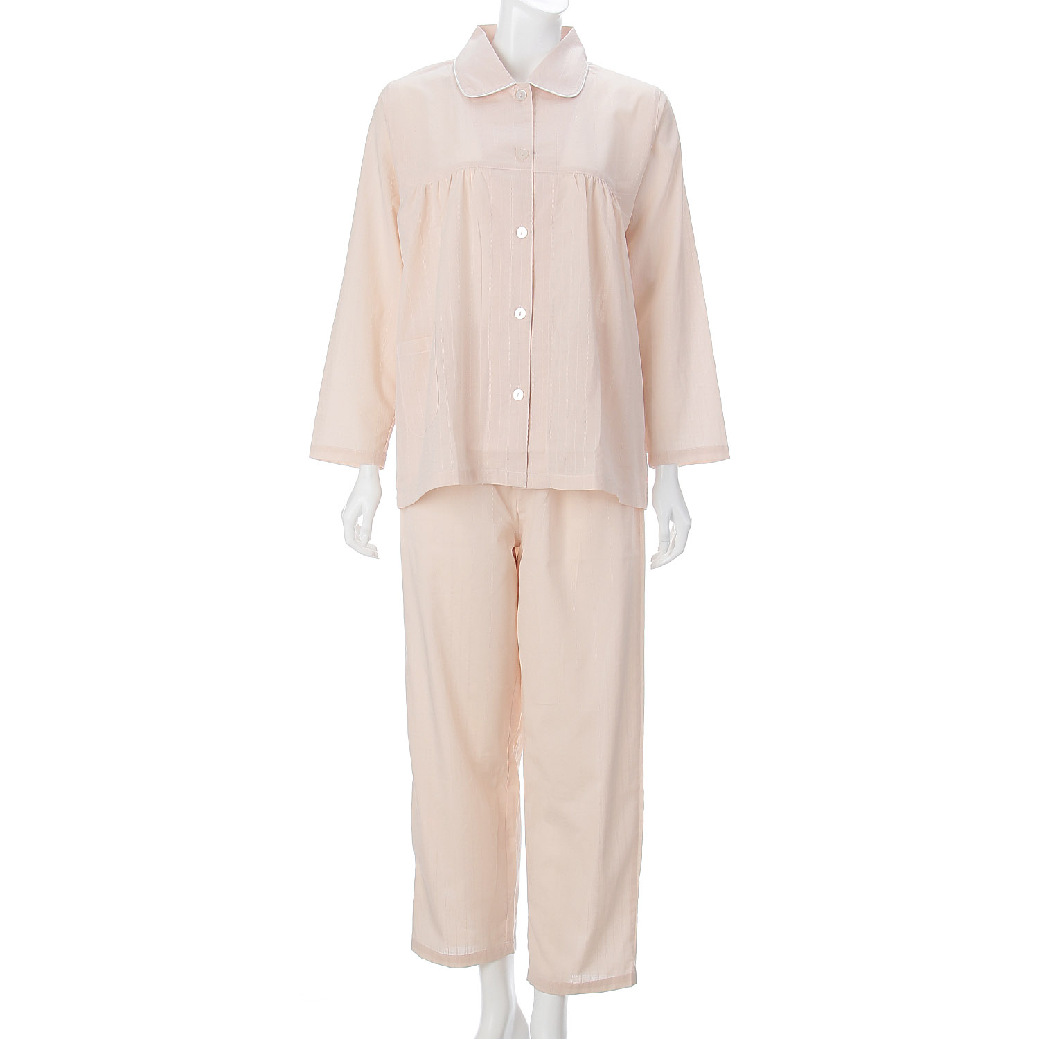 婦人 綿ドビーストライプ パジャマ - 画像1