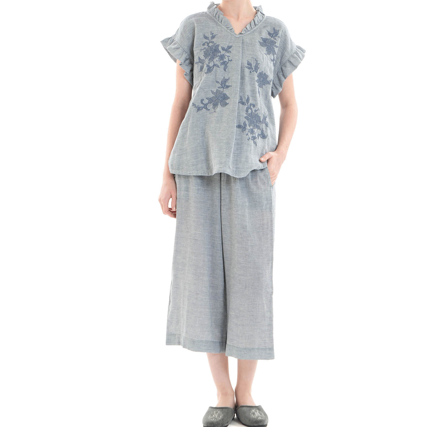 Narue 50／ダブルガーゼシャンブレープラージュセットアップ - 画像11