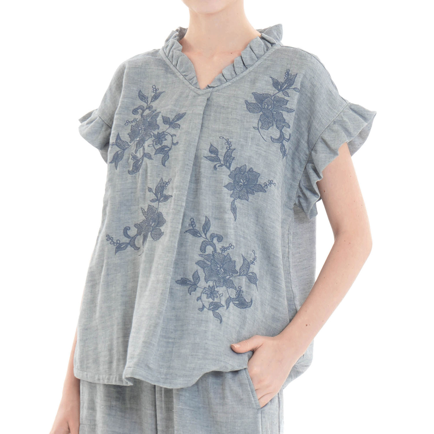 Narue 50／ダブルガーゼシャンブレープラージュセットアップ - 画像10