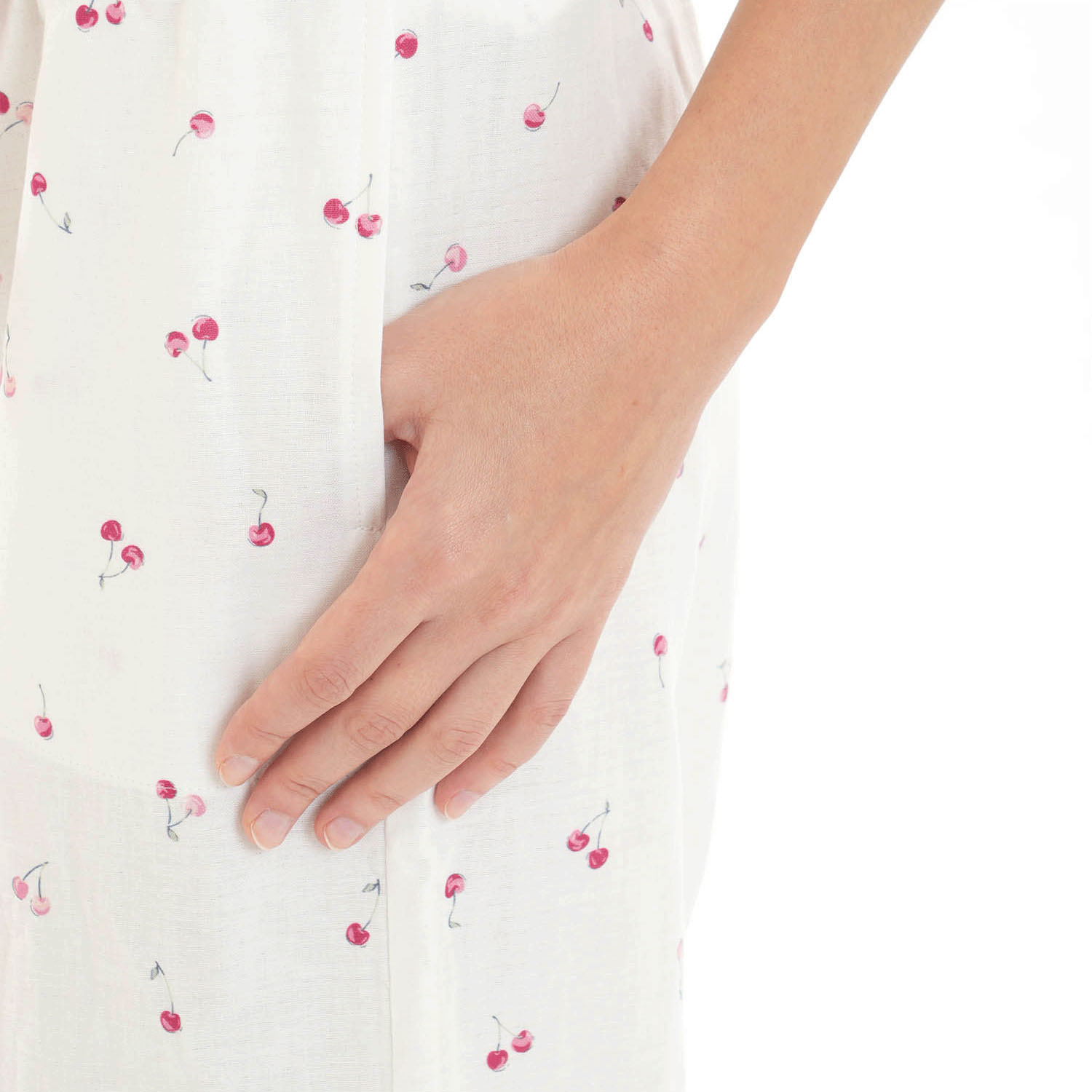 Narue コットンダブルガーゼプティチェリーギャザーパジャマ - 画像6