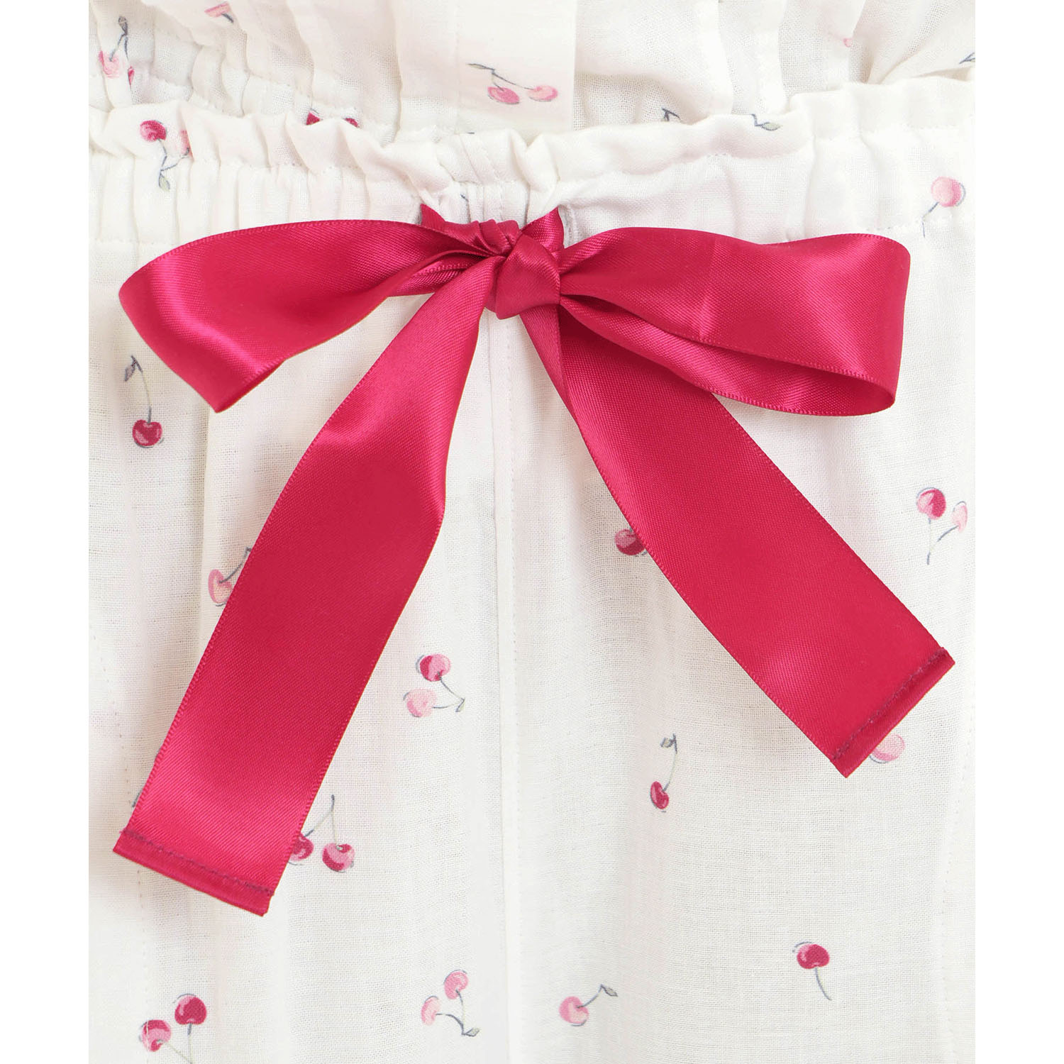 Narue コットンダブルガーゼプティチェリーギャザーパジャマ - 画像7