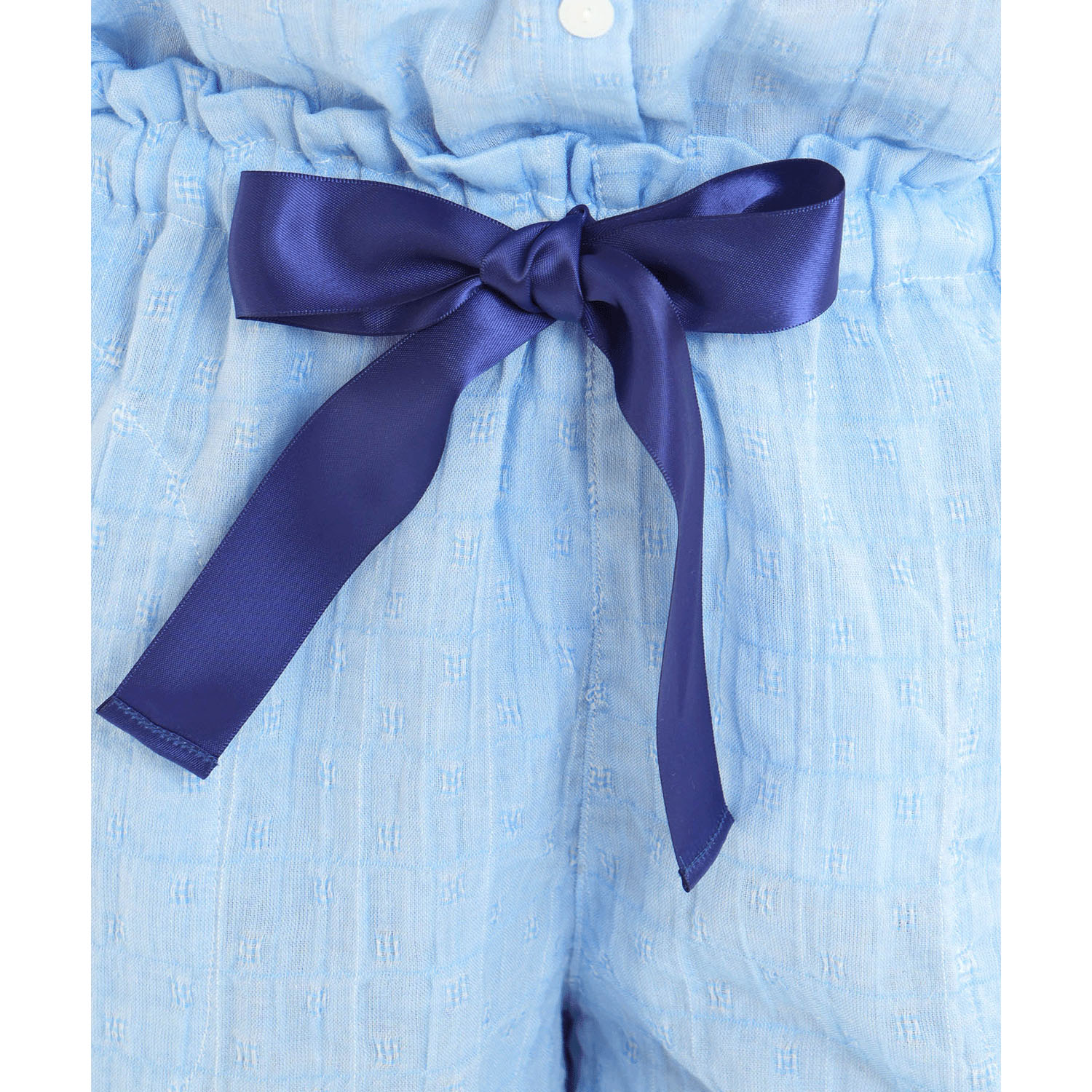 Narue シャーリング表ジャガードストライプ＆シャンブレーフリルパジャマ - 画像24