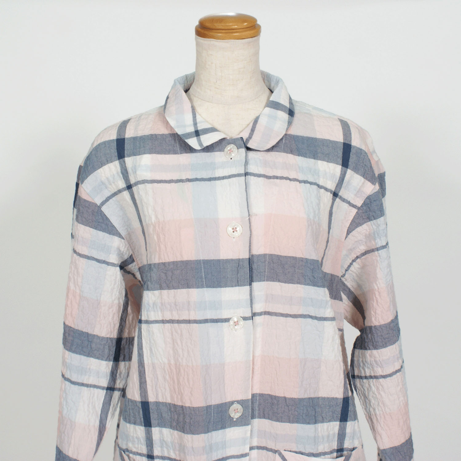 ナクリュール  楽眠 先染ローンシャーリング チェック 婦人シャツパジャマ - 画像3