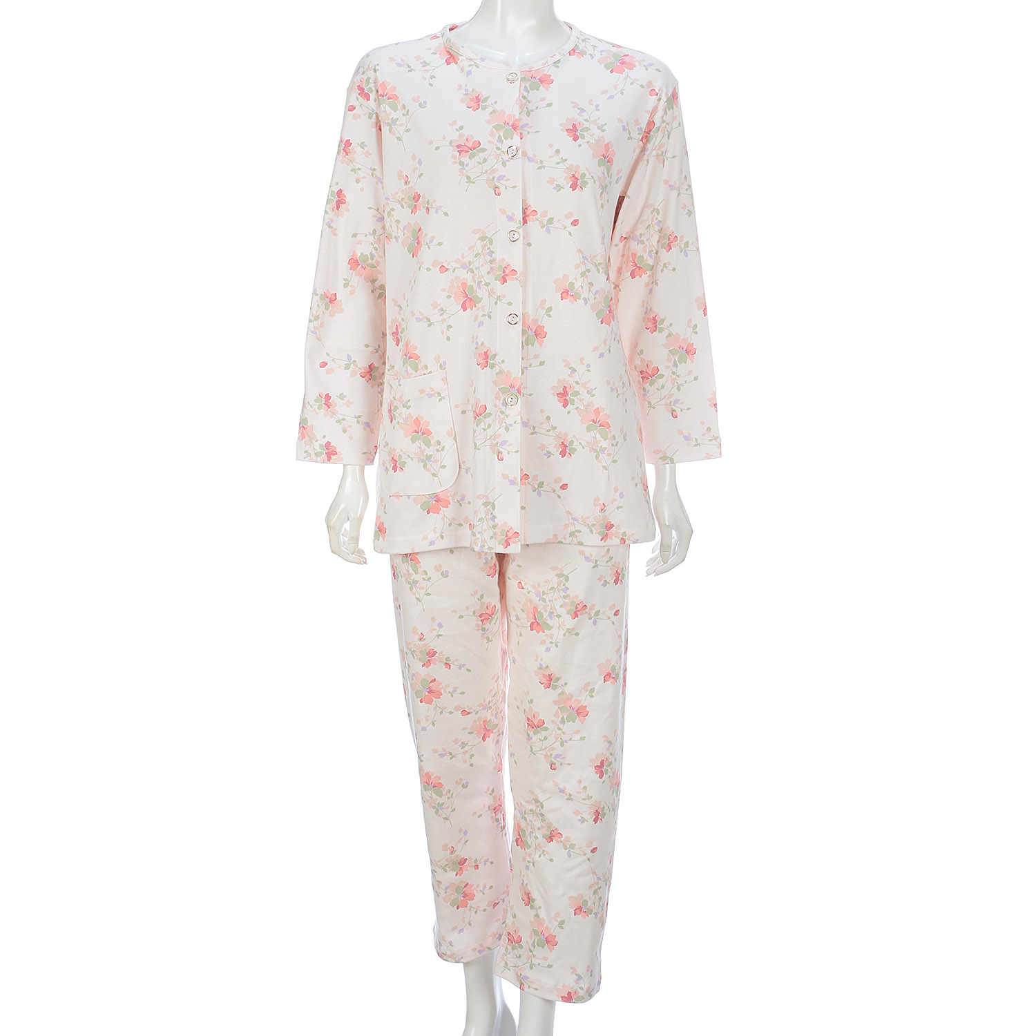 婦人綿100％スムースパジャマS、M、L 日本製 - 画像1