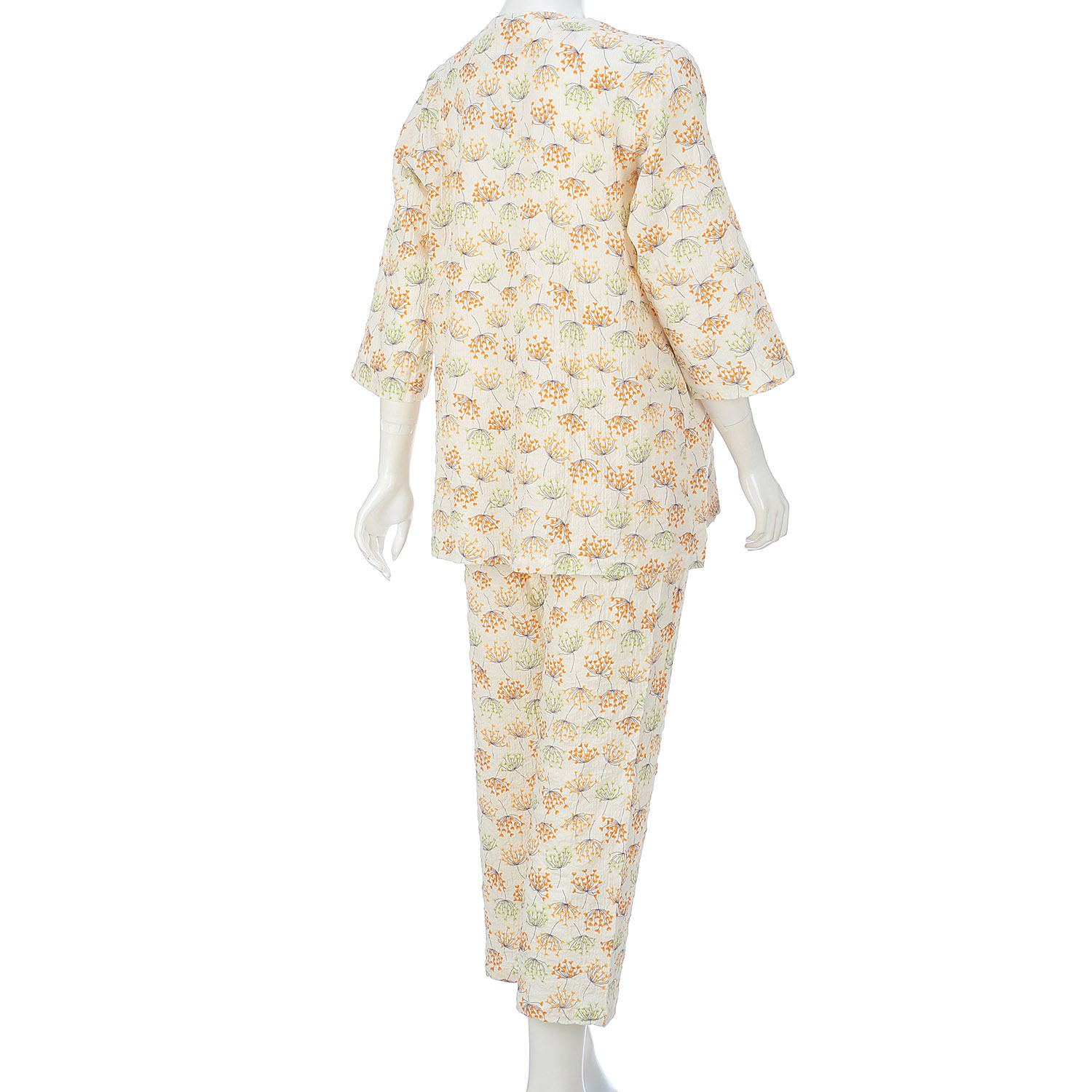 ナクリュール 眠活ラボ ローンシャーリングハートフラワー 婦人7分袖9分丈パンツパジャマ - 画像4