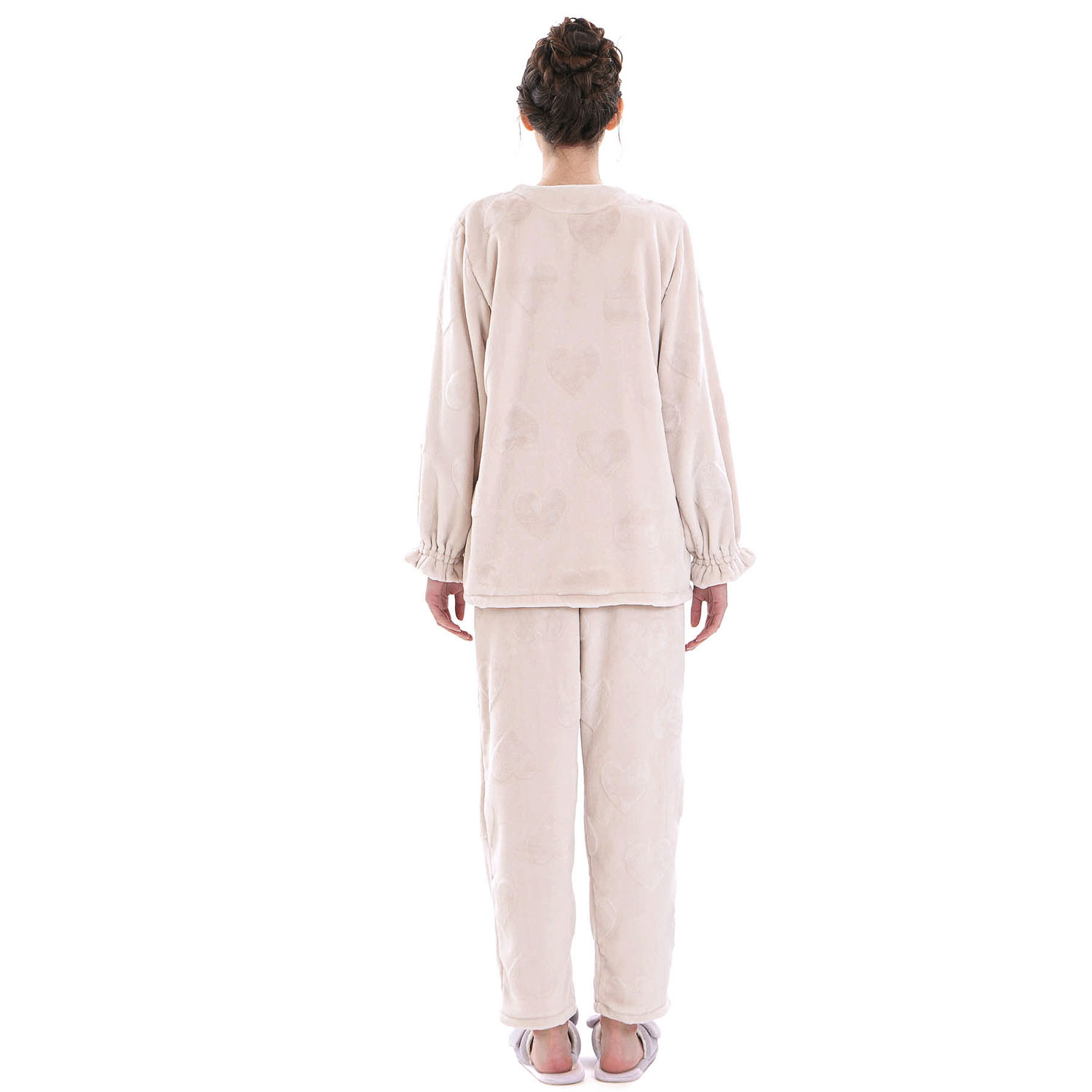 Narue シャイニースノーエンボスハートペプラムパジャマ - 画像17