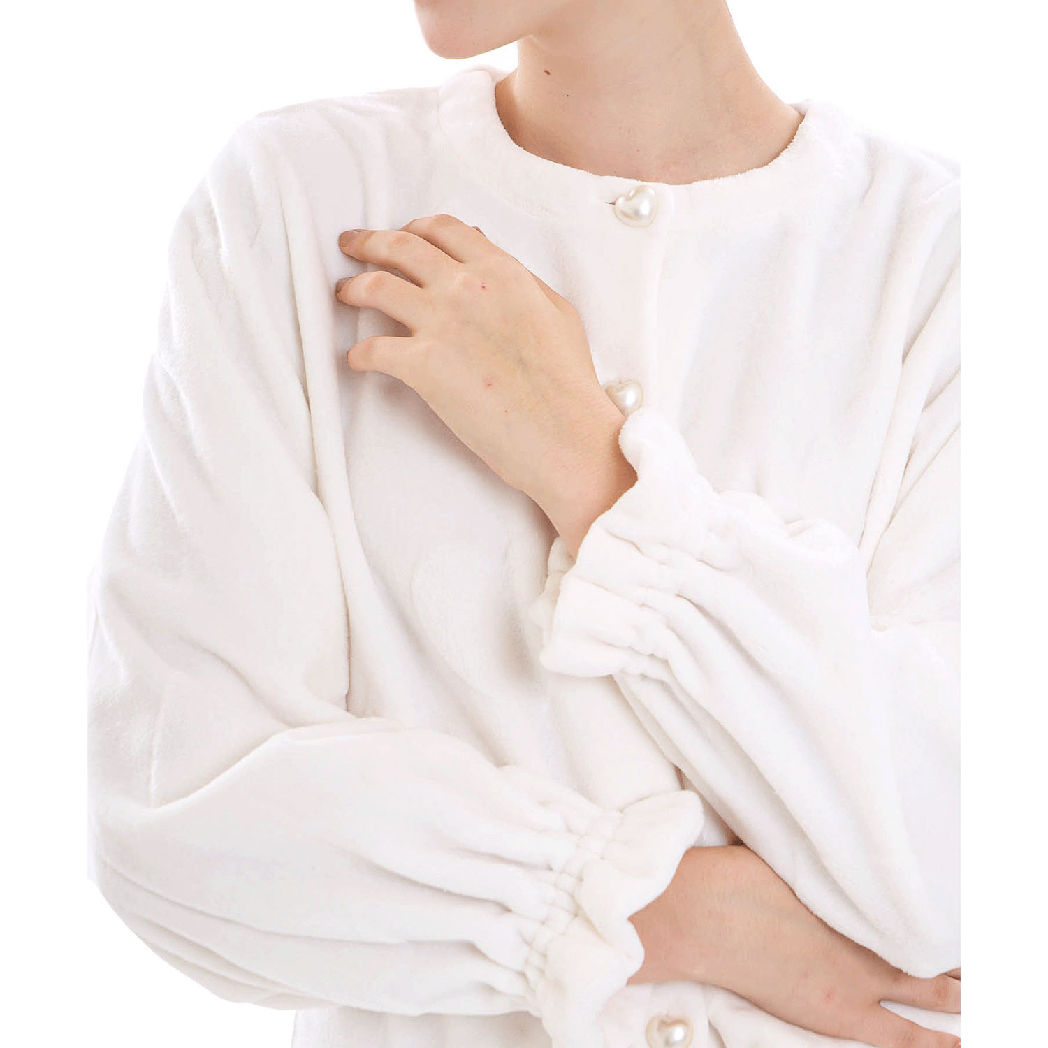 Narue シャイニースノーエンボスハートペプラムパジャマ - 画像5