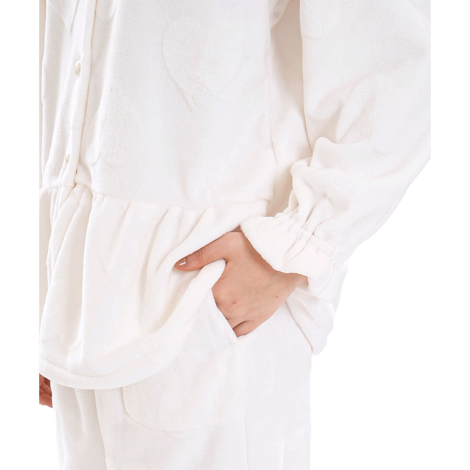 Narue シャイニースノーエンボスハートペプラムパジャマ - 画像6