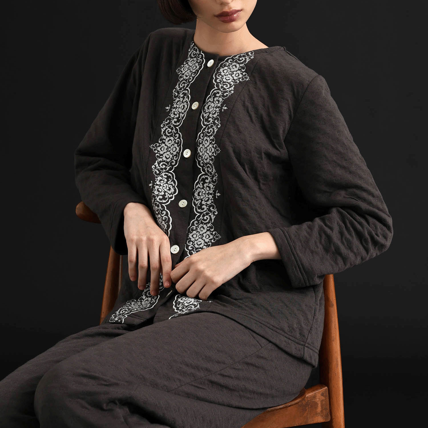 Narue 裏綿接結（綿入り）ブドォワールセットアップ - 画像3