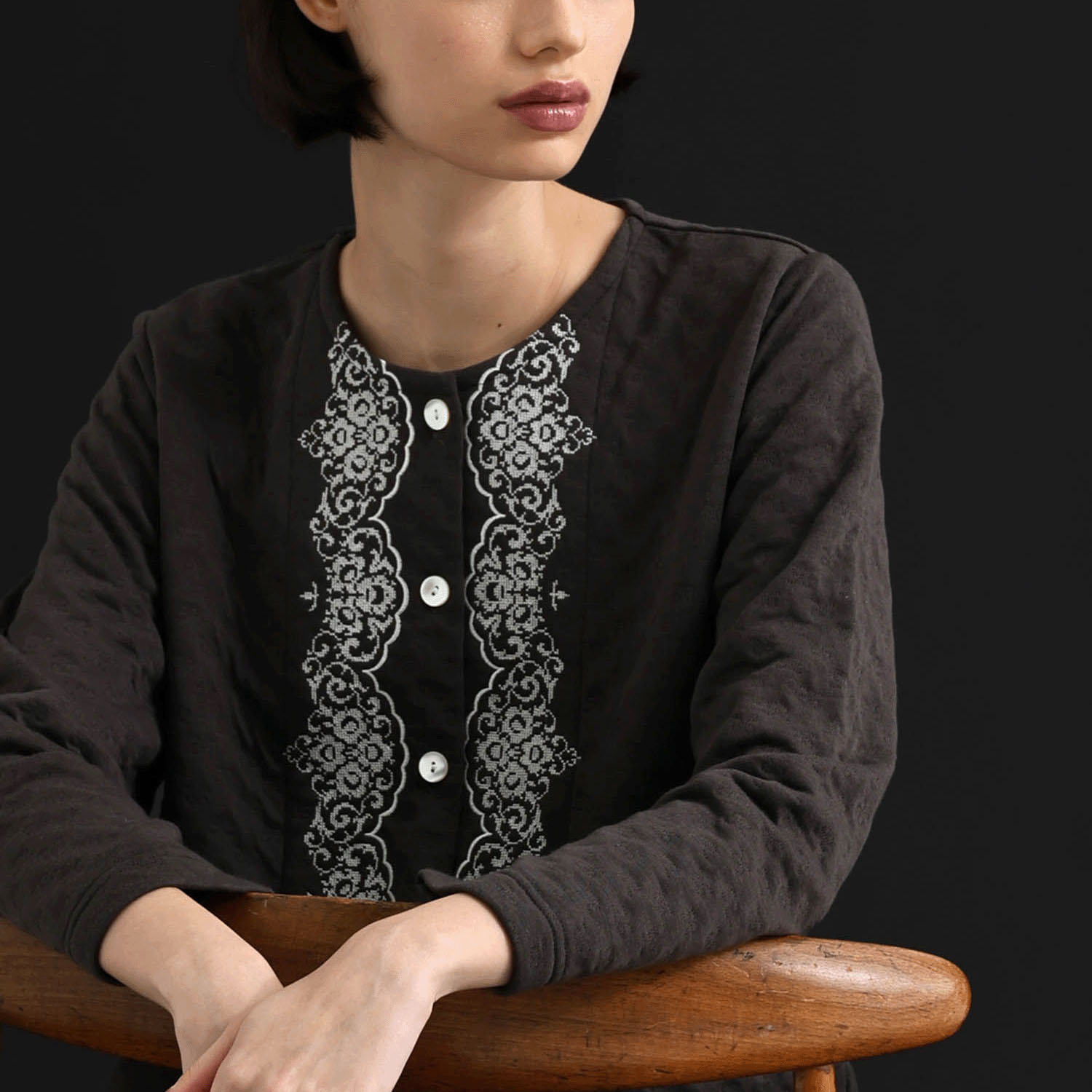 Narue 裏綿接結（綿入り）ブドォワールセットアップ - 画像4