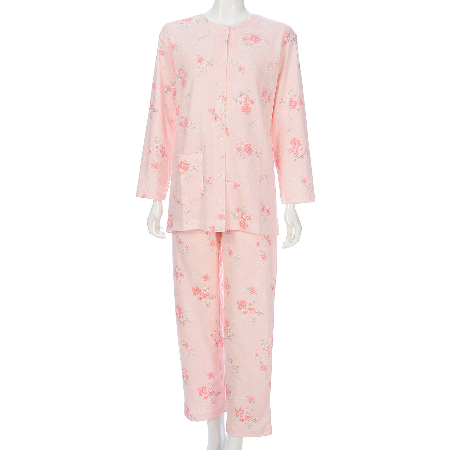 婦人綿100％スムースパジャマ3L日本製 - 画像1