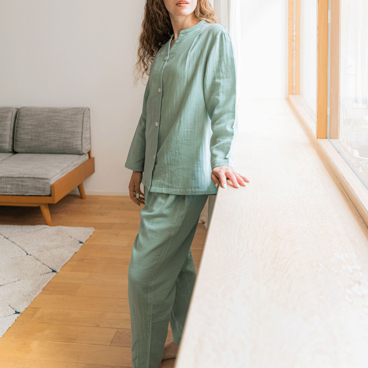 着る保湿クリーム 前開きスキッパーデザインパジャマ - 画像11