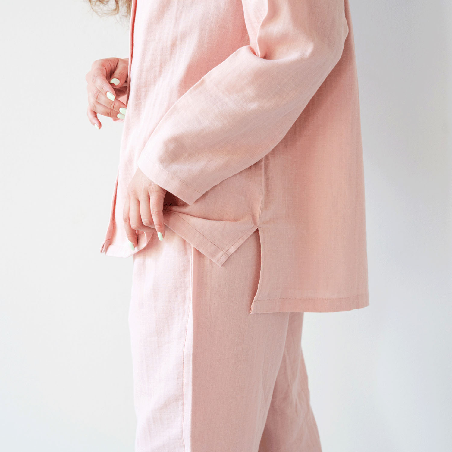 着る保湿クリーム 前開きスキッパーデザインパジャマ - 画像9