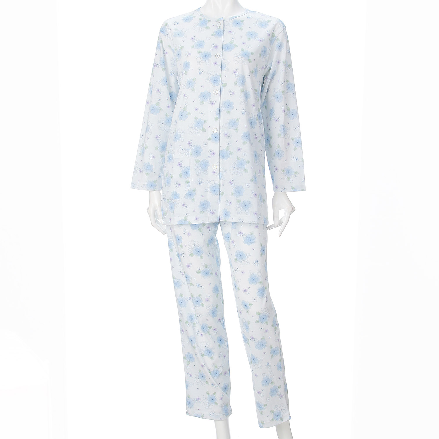 婦人 綿天竺全開パジャマ  LL 日本製 - 画像2