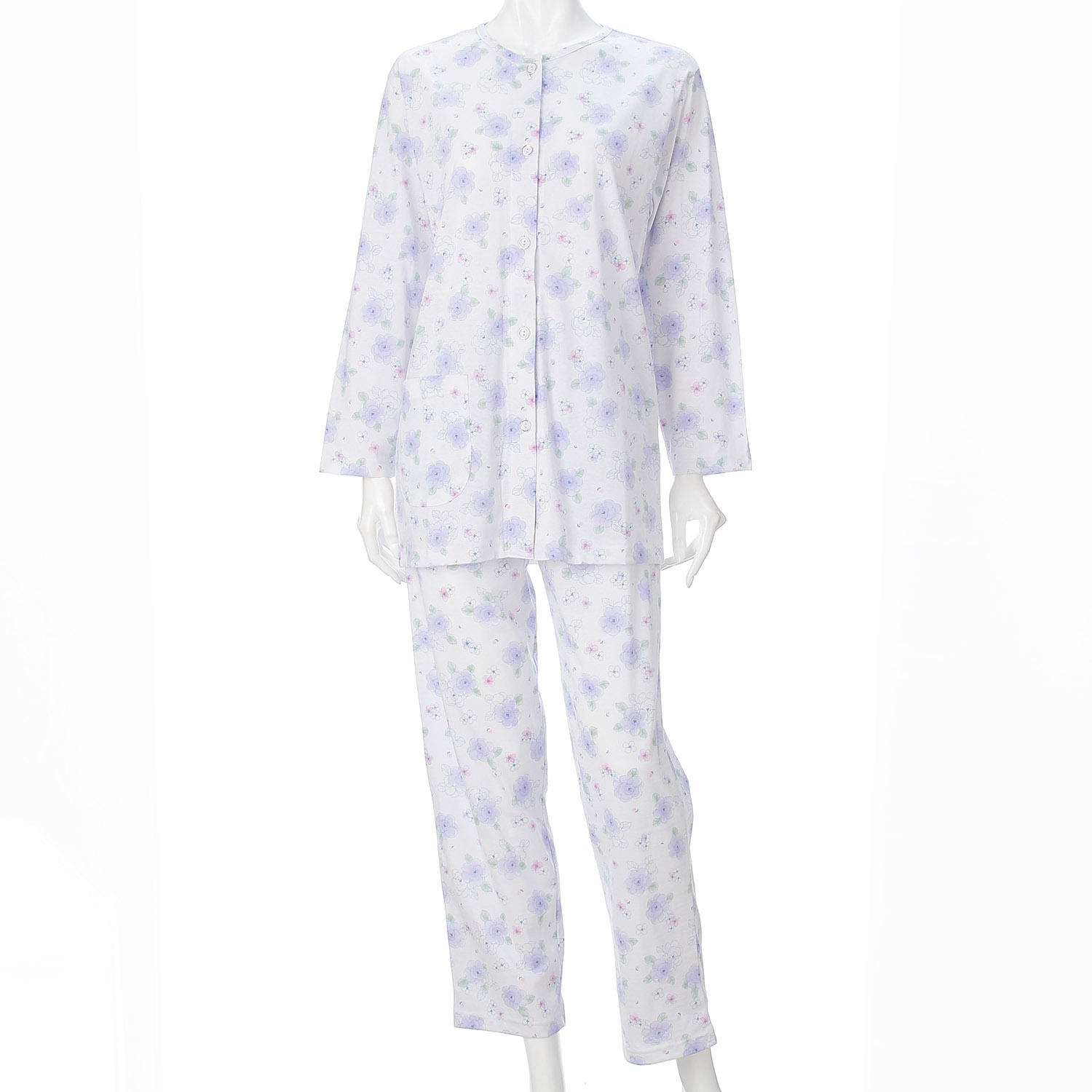 婦人 綿天竺全開パジャマ  LL 日本製 - 画像3