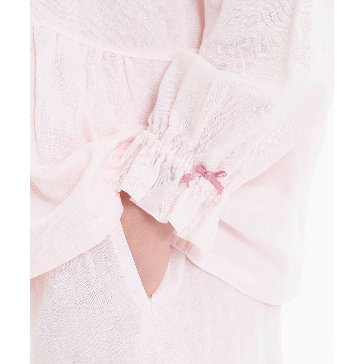 Narue コットンダブルガーゼレーシーフリルペプラムパジャマ - 画像12