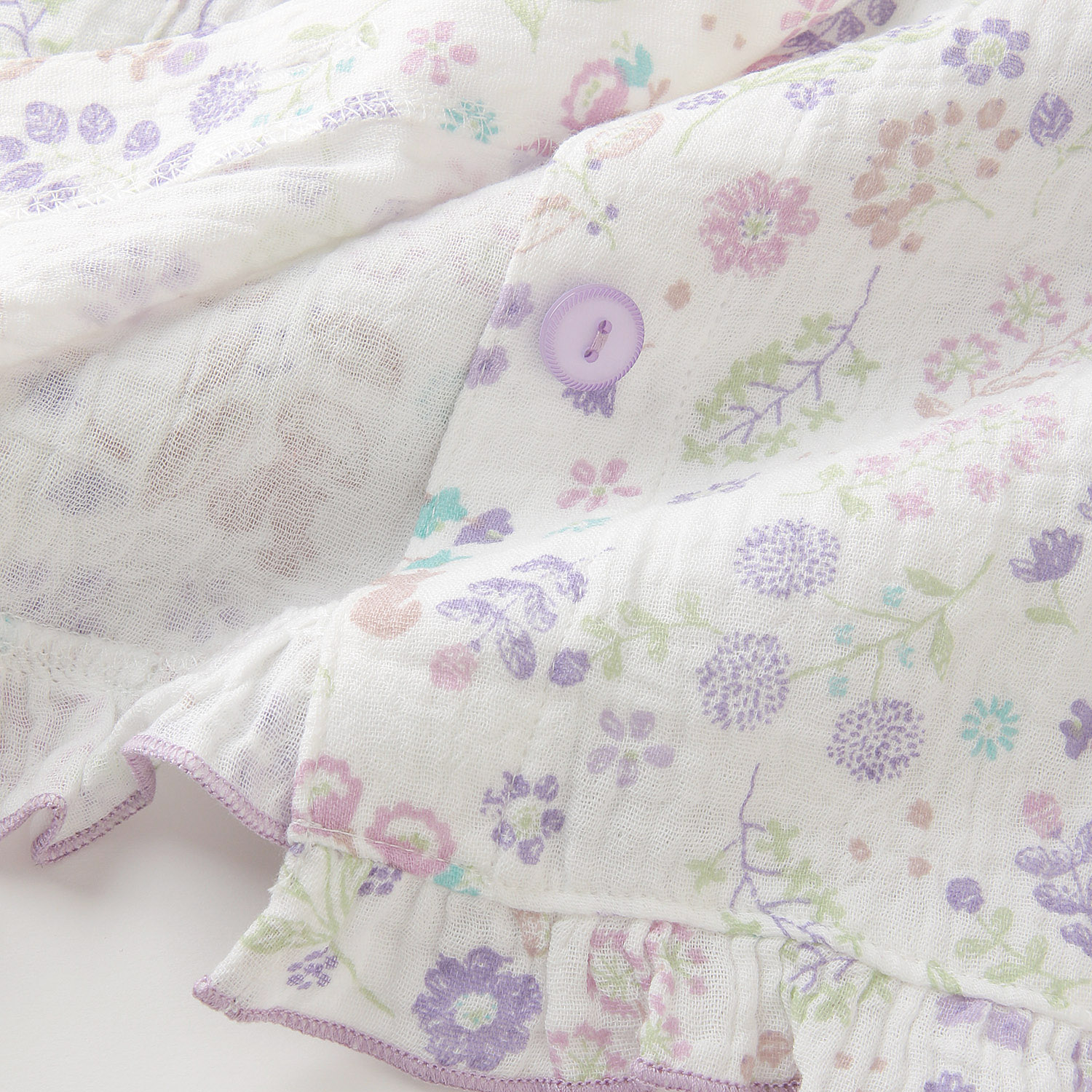 しじらWガーゼ北欧ステッチリス柄襟なしパジャマ - 画像6