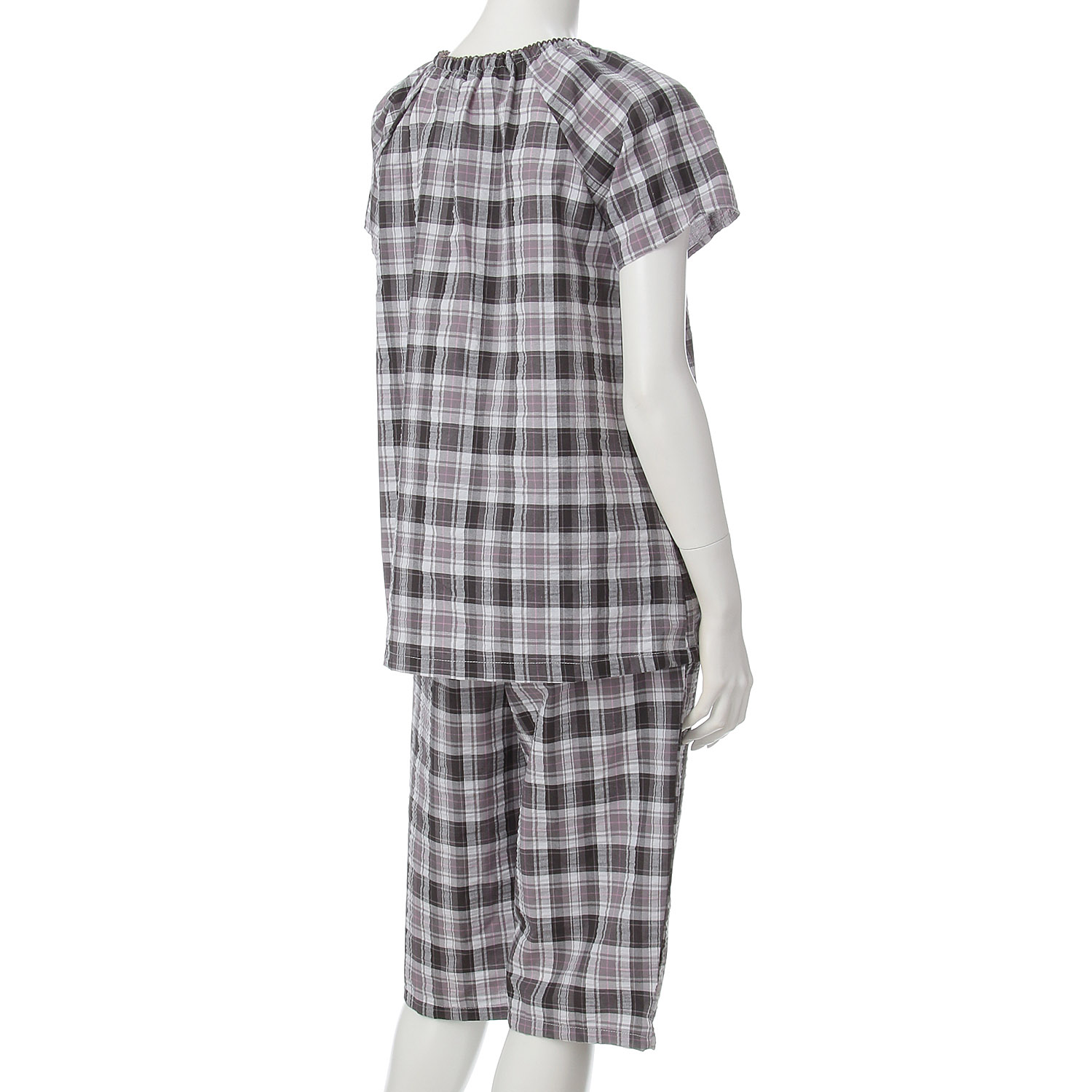 先染サッカー格子スモックパジャマ - 画像2