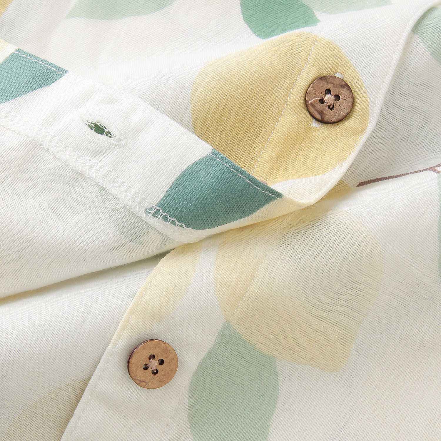 綿100％Wガーゼレモン柄スモックパジャマ - 画像4