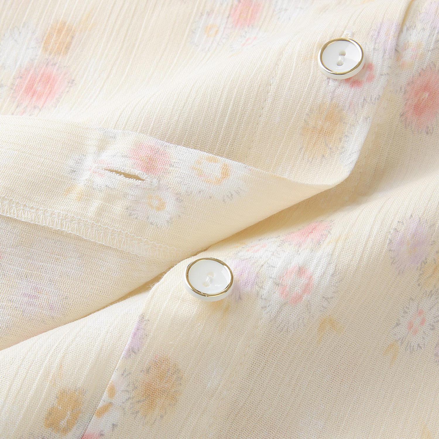 婦人 楊柳全開長袖パジャマ 3L 日本製 - 画像5