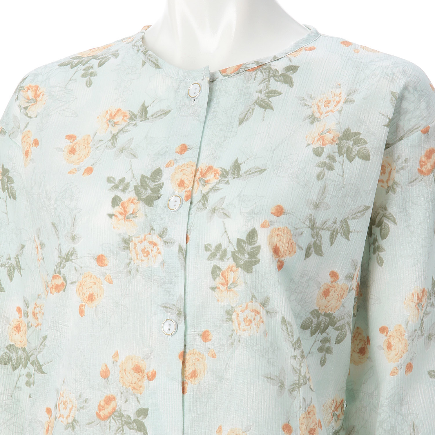 婦人 楊柳全開7分袖パジャマ 3L 日本製 - 画像4