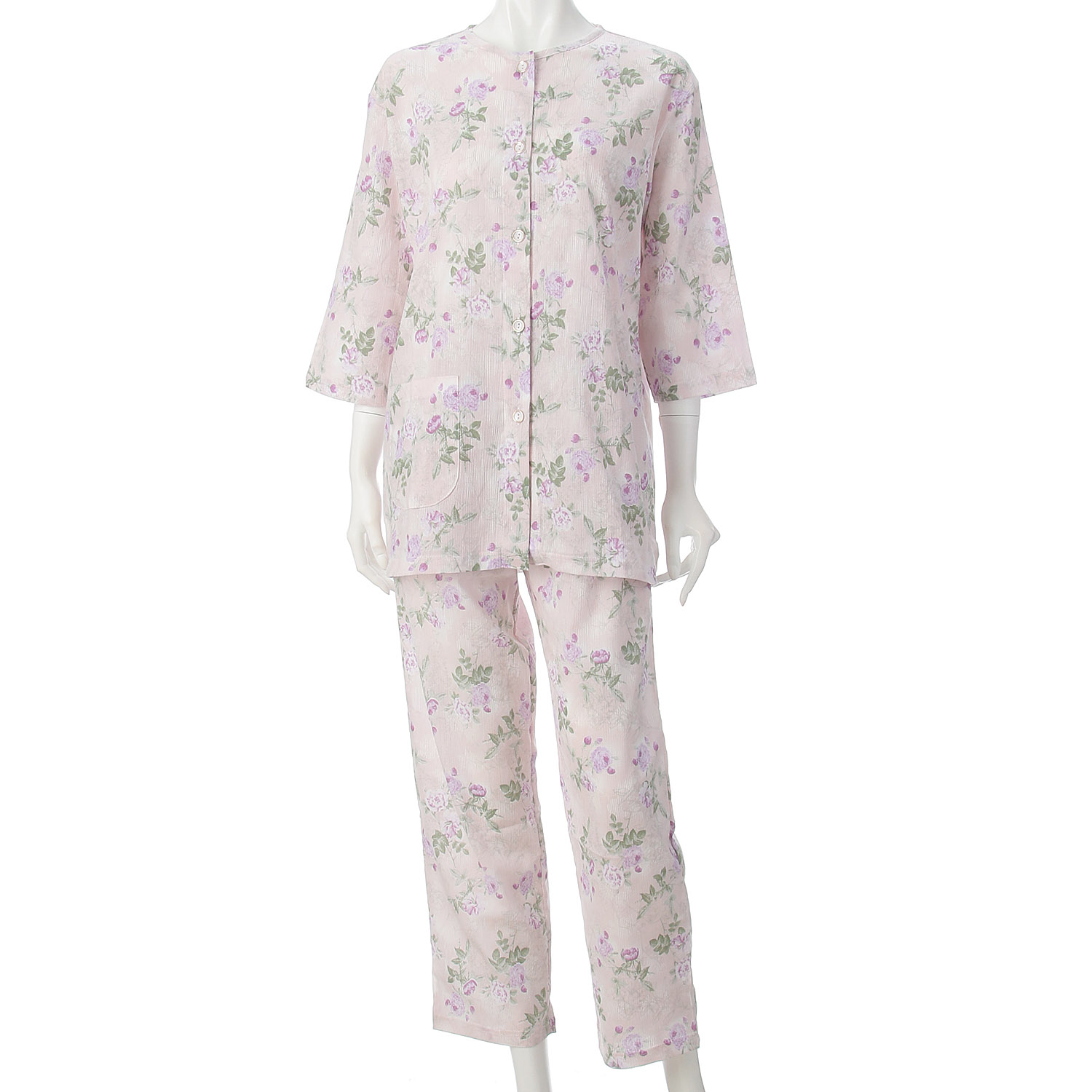 婦人 楊柳全開7分袖パジャマ 3L 日本製