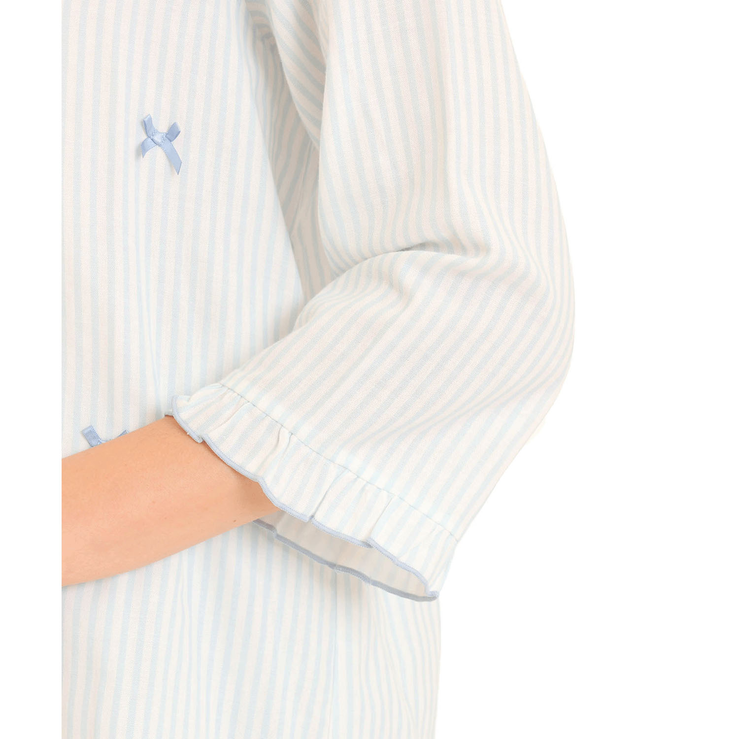 Narue ダブルガーゼシンプルストライプリボンパジャマ - 画像14
