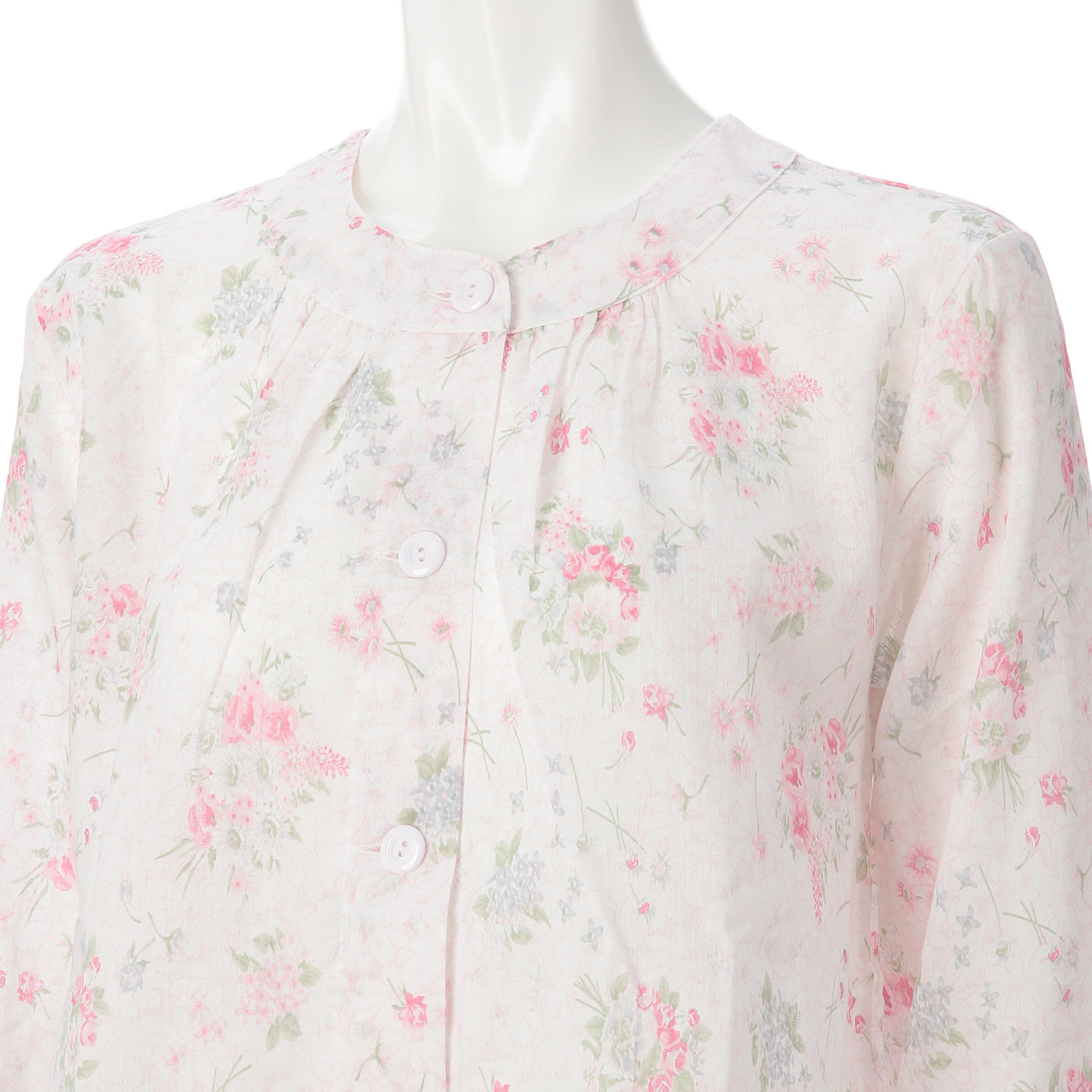 GUNZE 婦人 楊柳長袖長パンツパジャマ 親切サイズ - 画像3