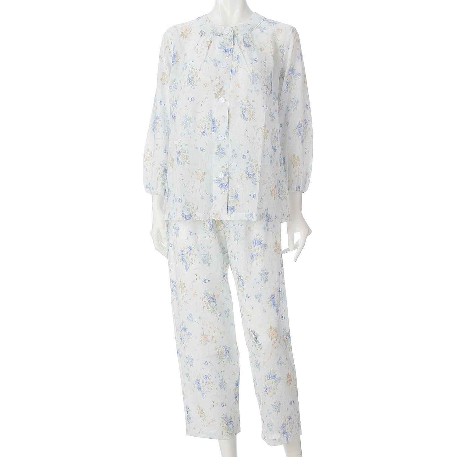 GUNZE 婦人 楊柳長袖長パンツパジャマ 親切サイズ - 画像5