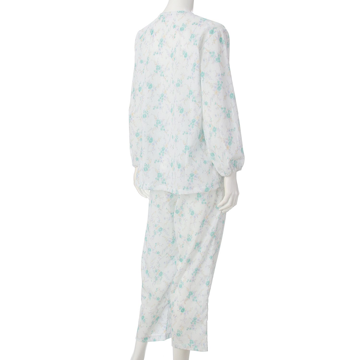 GUNZE 婦人 高島ちぢみ 長袖長パンツパジャマ - 画像3