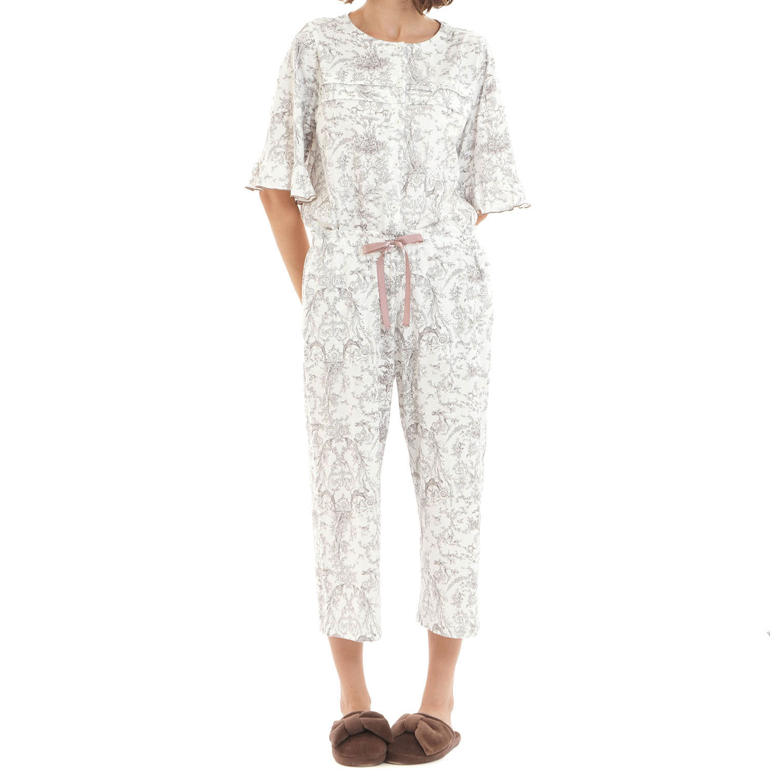 Narue コットン天竺トワルドジュイタックパジャマ - 画像2