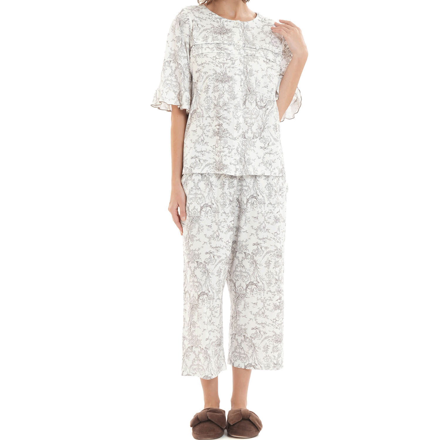 Narue コットン天竺トワルドジュイタックパジャマ - 画像3