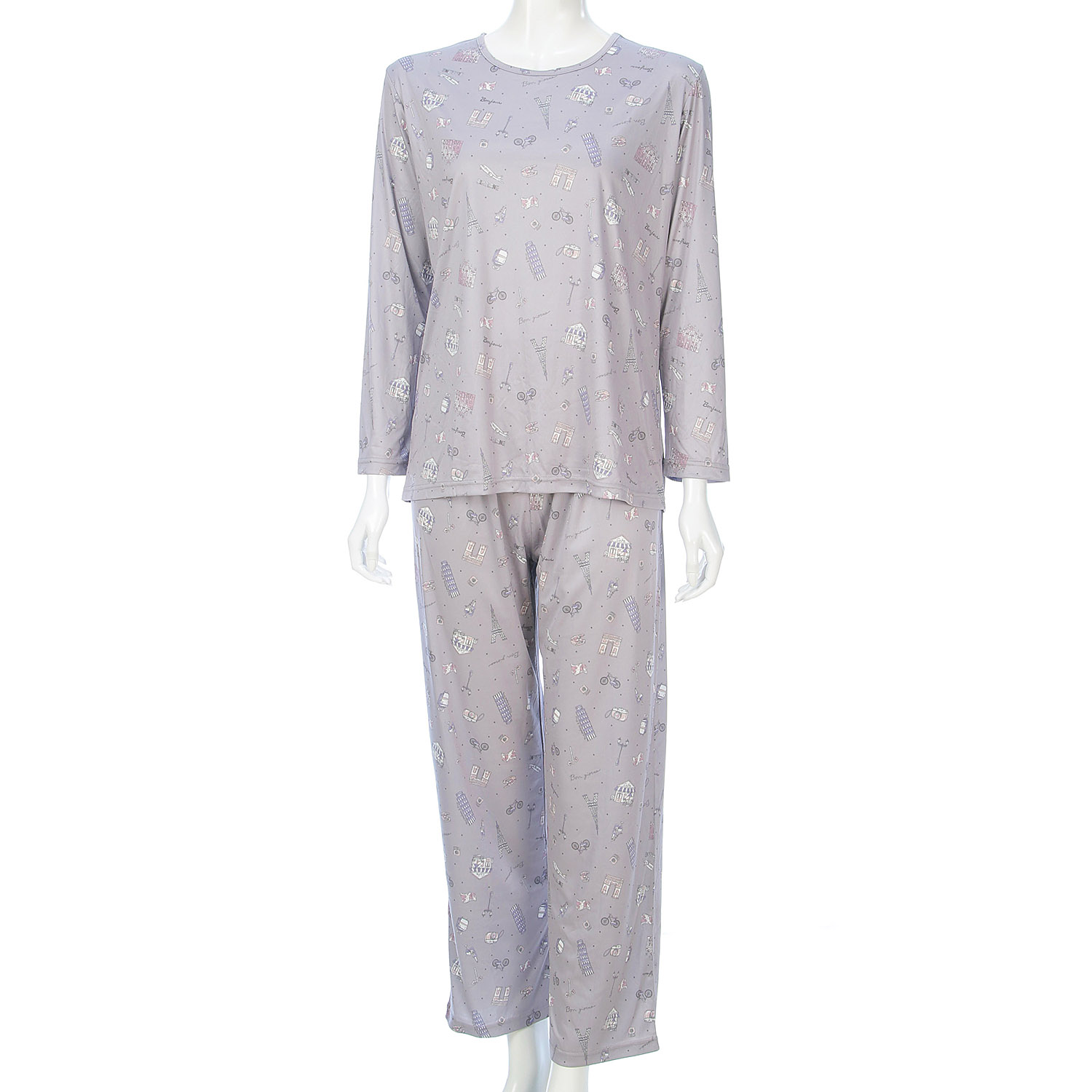 ジョワイユニュイ ポーチ付 携帯パジャマ Tスーツ トラベルドット - 画像1