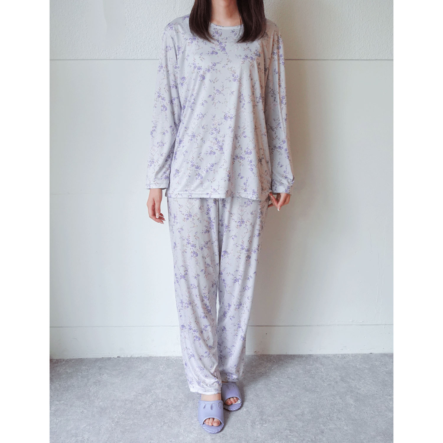 ジョワイユニュイ ポーチ付 携帯パジャマ Tスーツ リボンブーケ - 画像4