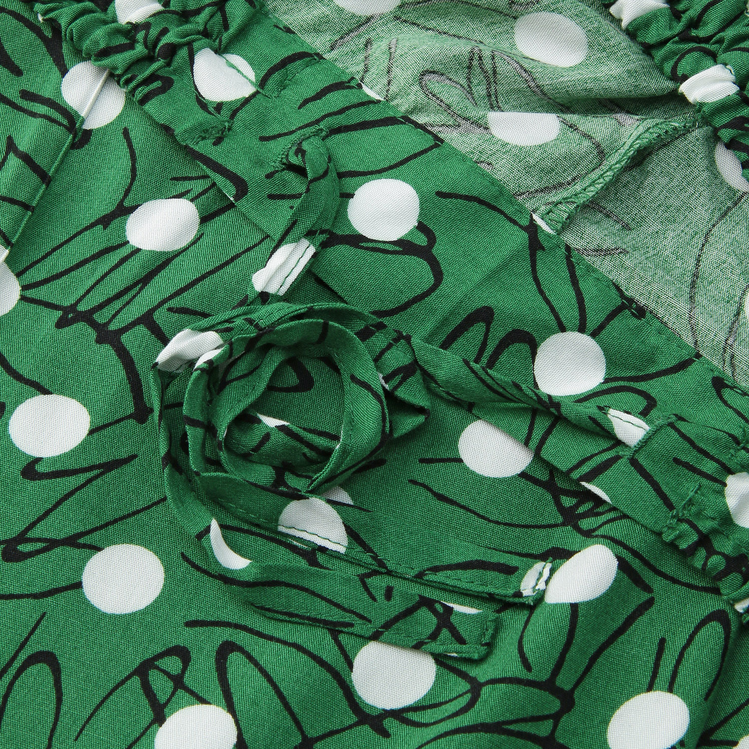 レーヨンドット柄ガウチョパンツ - 画像3