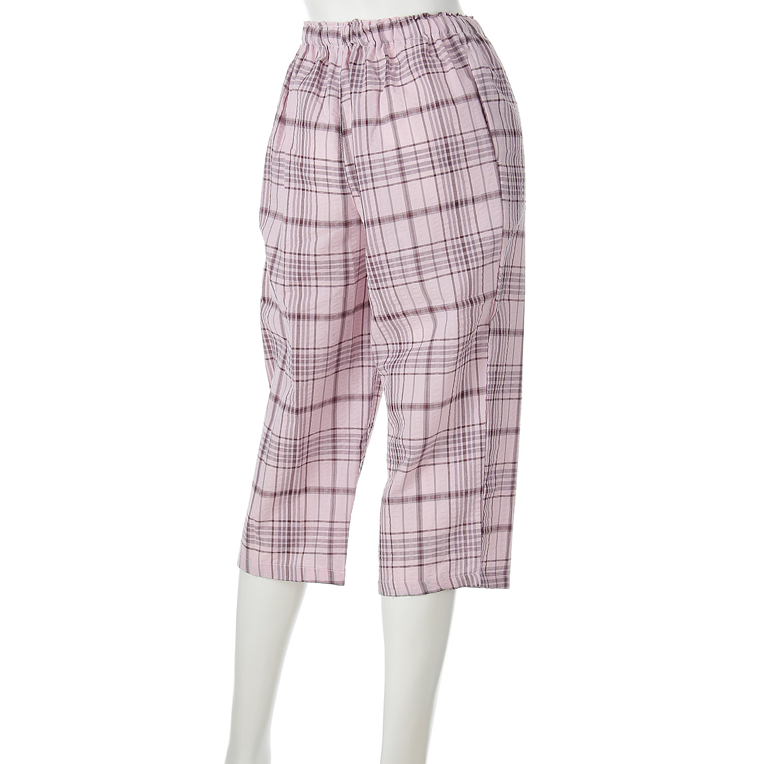 先染めサッカー格子パンツ - 画像3