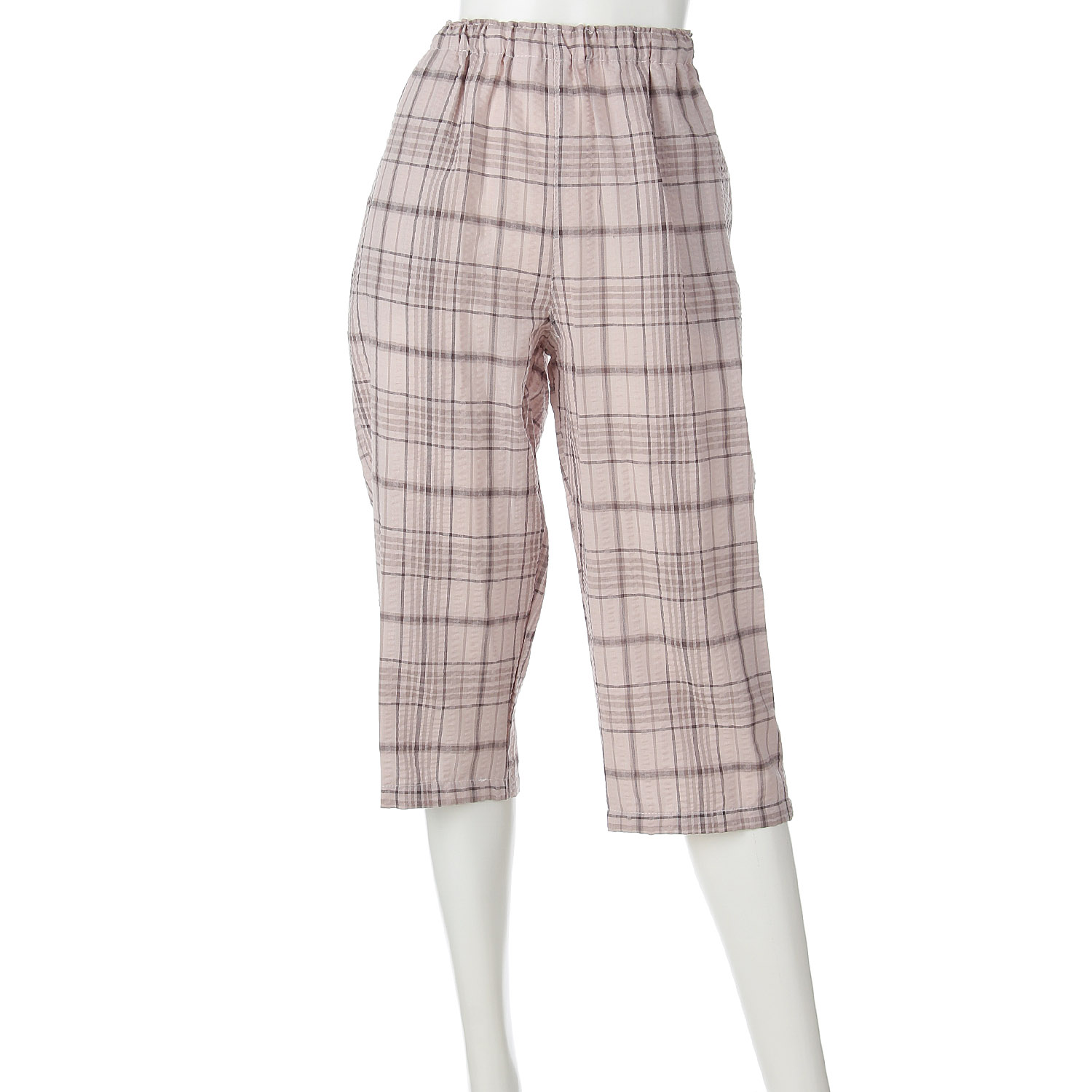 先染めサッカー格子パンツ - 画像1